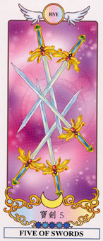 希腊精灵塔罗牌 - Grecian Eudaemon Tarot - 宝剑五 - Five Of Swords