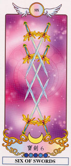 希腊精灵塔罗牌 - Grecian Eudaemon Tarot - 宝剑六 - Six Of Swords