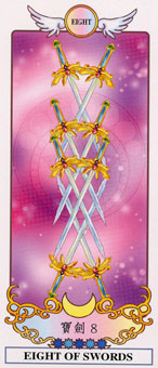 希腊精灵塔罗牌 - Grecian Eudaemon Tarot - 宝剑八 - Eight Of Swords