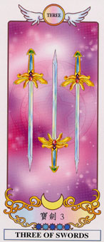 希腊精灵塔罗牌 - Grecian Eudaemon Tarot - 宝剑三 - Three Of Swords