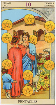 新视角伟特塔罗牌 - Tarot of the New Vision - 钱币十 - Ten Of Pentacles