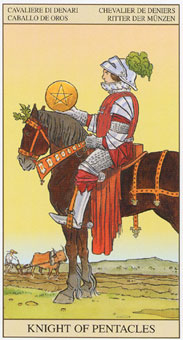 新视角伟特塔罗牌 - Tarot of the New Vision - 钱币骑士 - Knight Of Pentacles