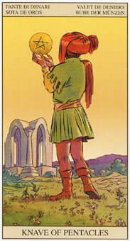 新视角伟特塔罗牌 - Tarot of the New Vision - 钱币侍从 - Page Of Pentacles