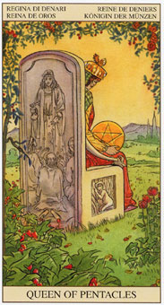 新视角伟特塔罗牌 - Tarot of the New Vision - 钱币王后 - Queen Of Pentacles