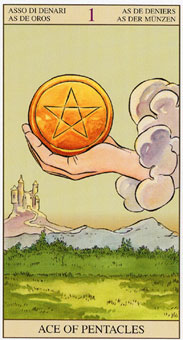 新视角伟特塔罗牌 - Tarot of the New Vision - 钱币A - Ace Of Pentacles